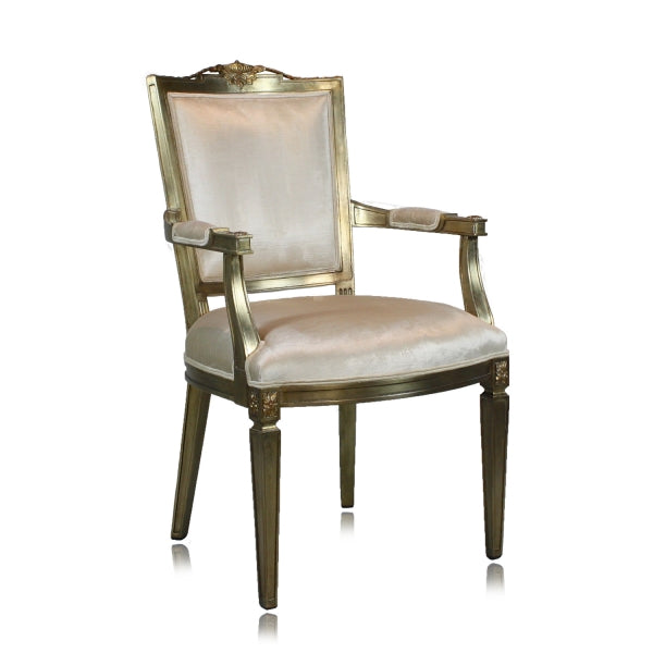 Directoire Style End Chair - Silver