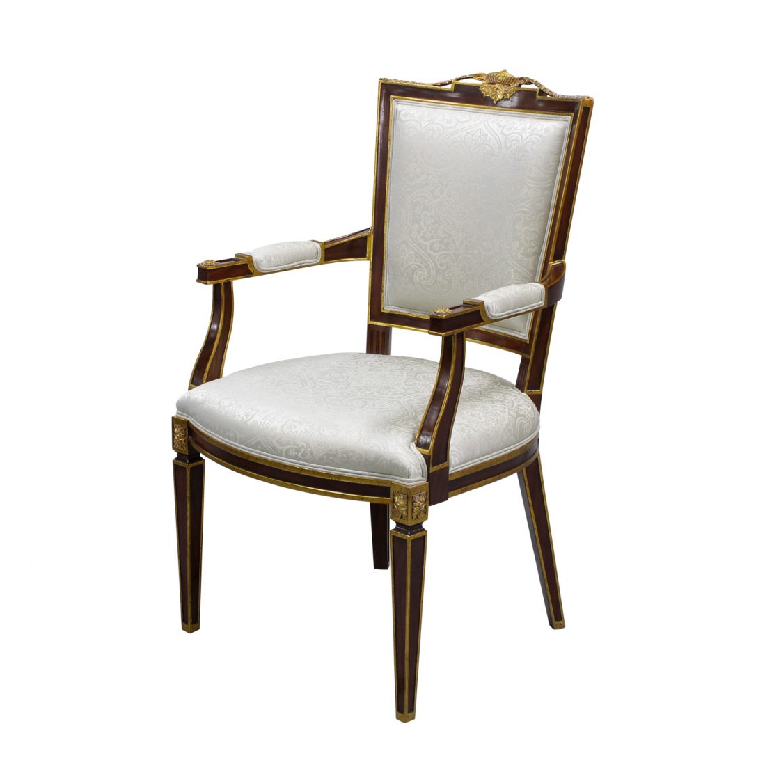 Directoire Style End Chair - Gold Accents