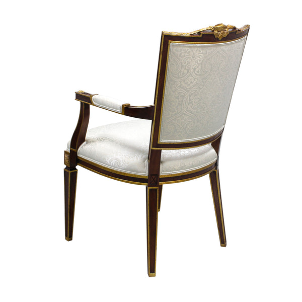 Directoire Style End Chair - Gold Accents