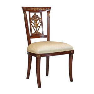 *Deep Carved Side Chair with Gold Accent
