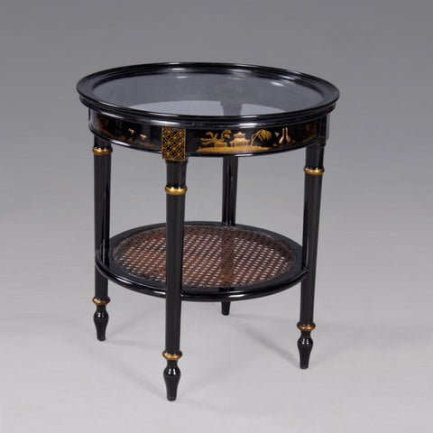 Meyzieu Side Table with Glass Top - Round
