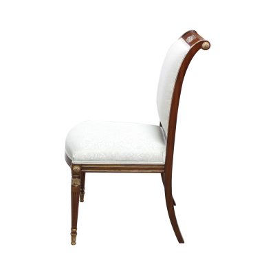 Louis XVI Style Side Chair - White with Gold Accents
