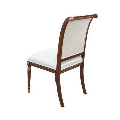 Louis XVI Style Side Chair - White with Gold Accents