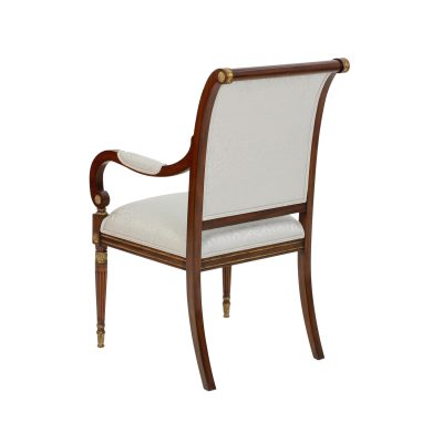 Louis XVI Style End Chair - White with Gold Accents