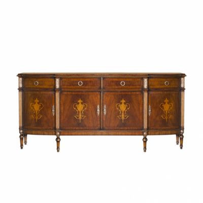 Louis XVI Four Door Buffet in subdued light brown and Inlay