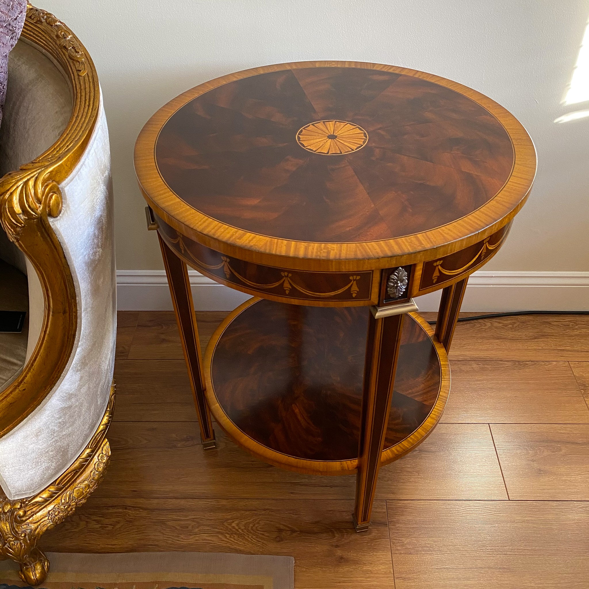 Inlaid Round Directoire Side Table