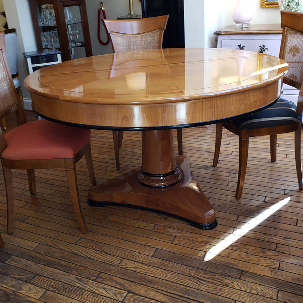 Round Pedestal Dining Table - Solid Cherry w/two leaf