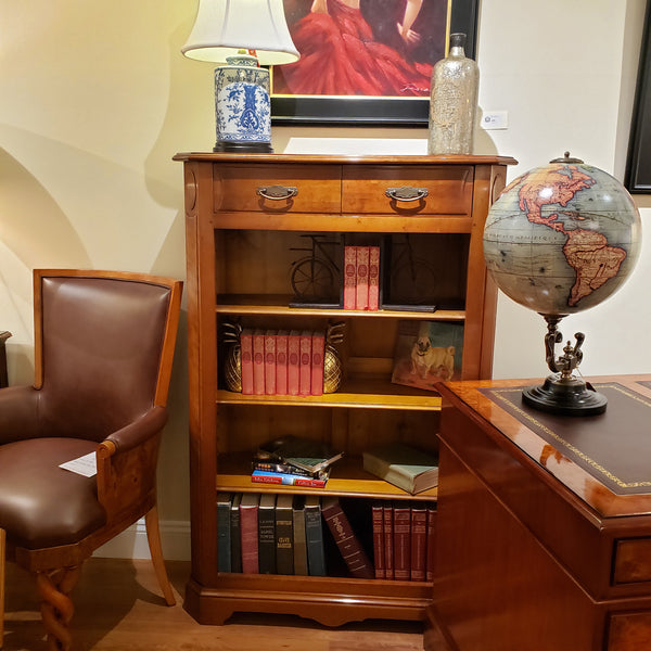 Open Bookcase - Two Drawer Cherry Deco