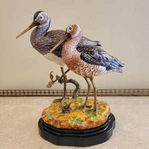 Porcelain Birds on Stand with Bronze ormolu