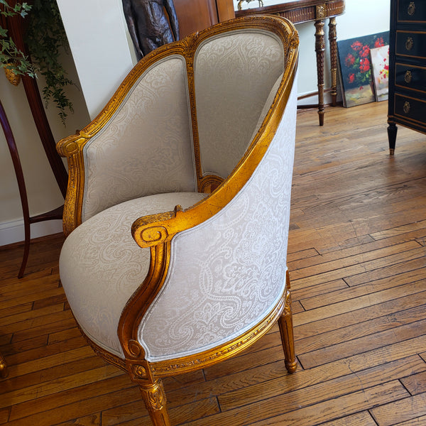 Curved Louis XVI Occasional Chair - Gold