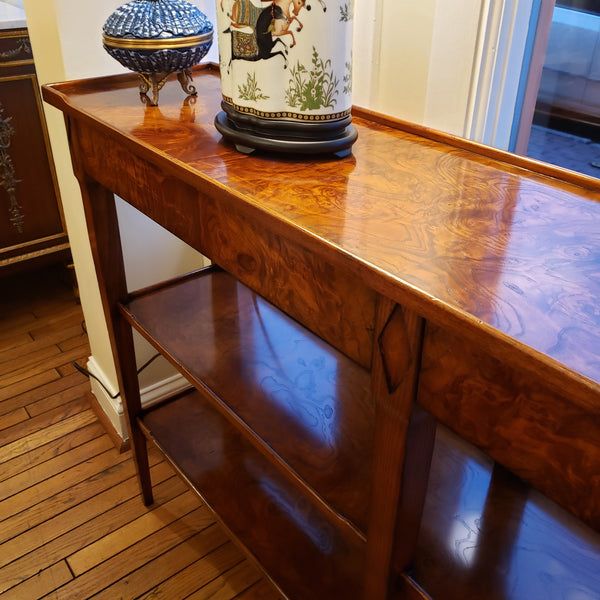 Ash Console with Tiger Burl