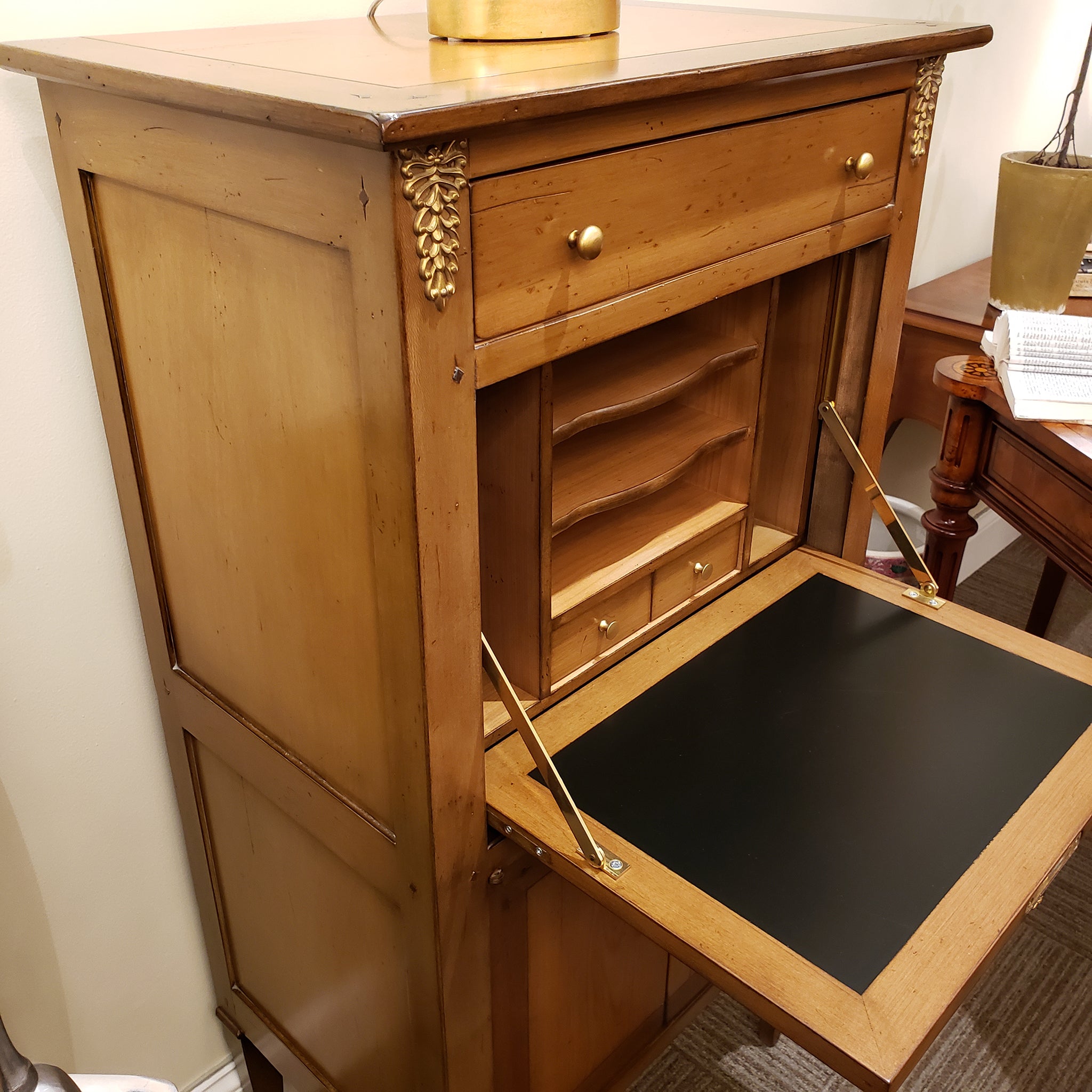 Petite Secretary Desk - Solid Cherry Wood – Tradition De France