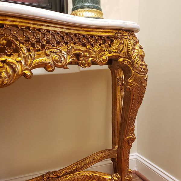 Deep Carved Solid Mahogany Wall Console