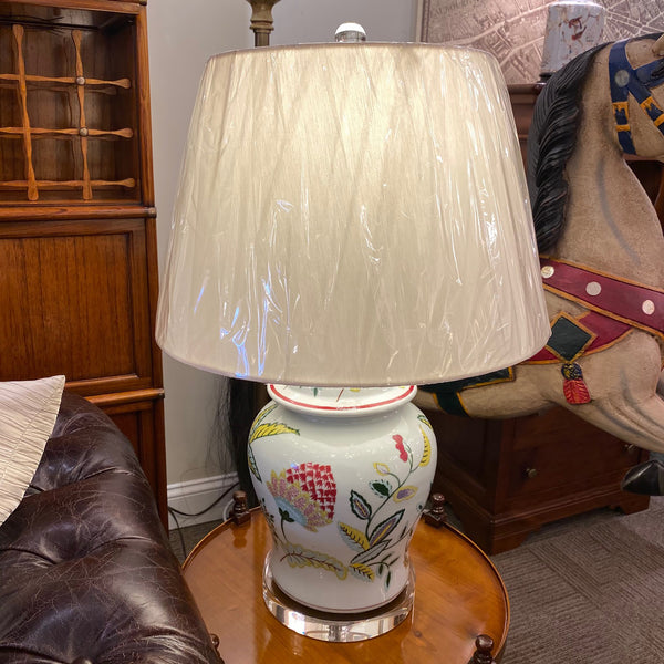 Large Floral Porcelain Table Lamp