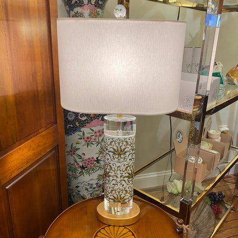 Porcelain Crystal Floral Table Lamp