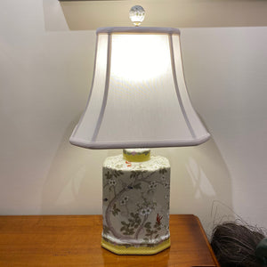Birds and Blooming White Flowers Table Lamp