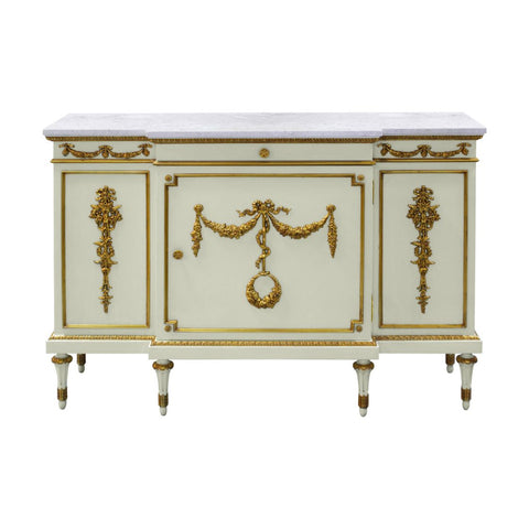 Louis XVI White lacquer with gold accents Sideboard