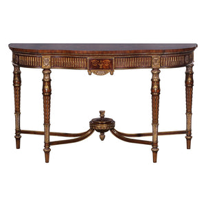 Louis XVI Demi-Lune Console with Inlay and Gold accents