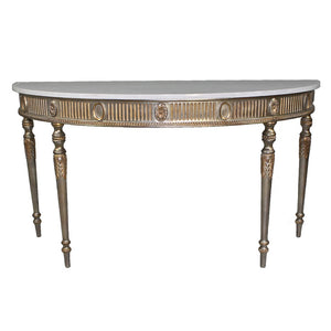 Louis Phillipe Demi-Lune Console with Marble Top