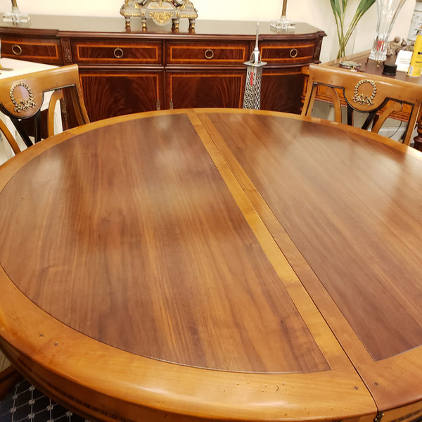 Directoire Pedestal Round Dining Table - Cherry